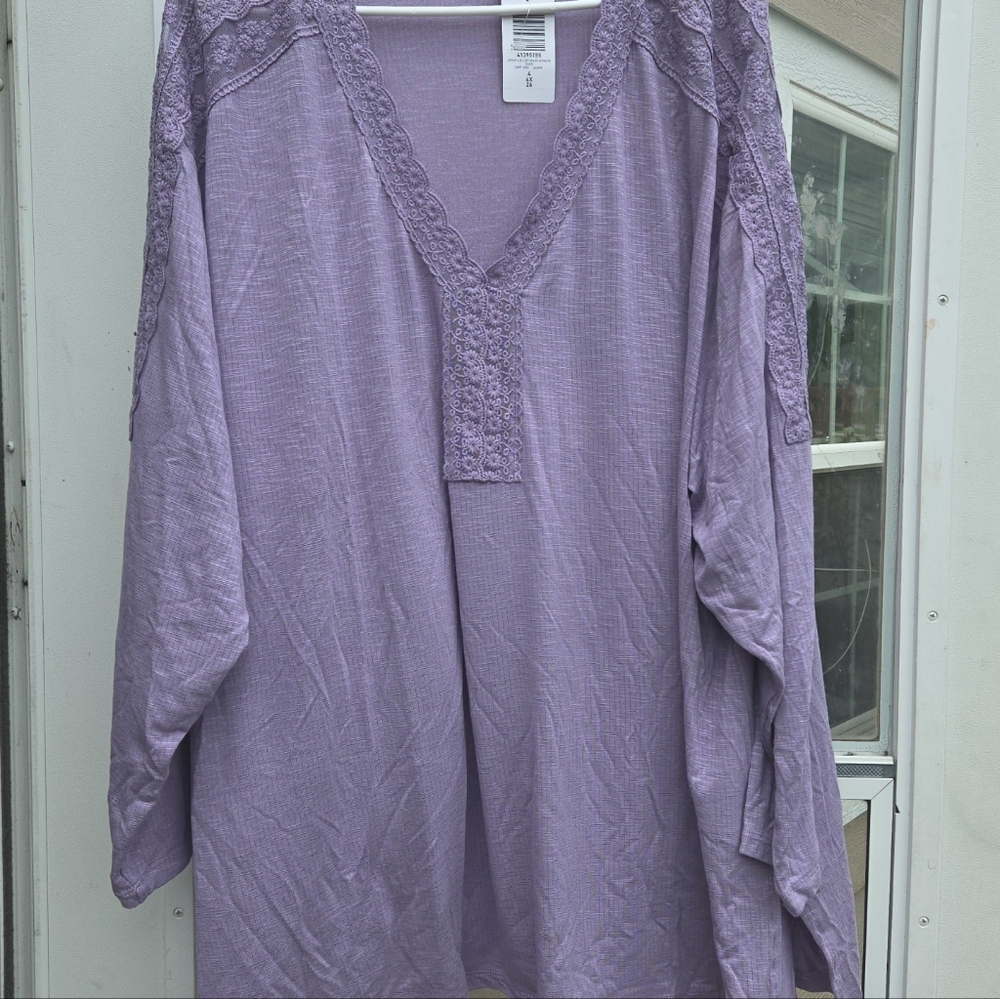 Torrid Drop Shoulder Lace Yoke Top